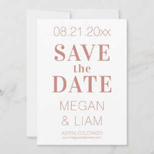 Simple Modern Indian Red and White Save The Date