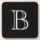 Simple Modern Initial Chic Letter Black and White 