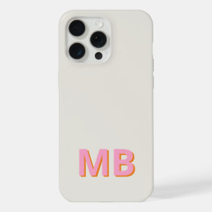 Simple Modern Initial Monogram iPhone 15 Pro Max Case