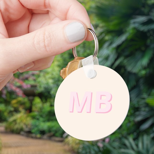 Simple Modern Initial Monogram Key Ring (Creator Uploaded)