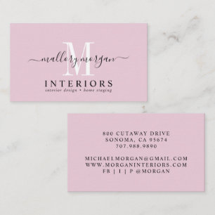 Simple Modern Interior Designer Script Business  Card