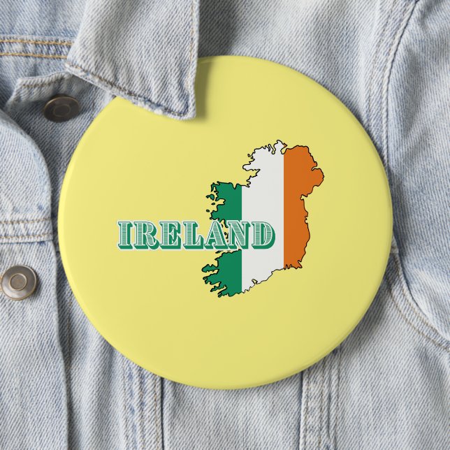 Simple Modern ireland irish Art Map Flag Souvenir  6 Cm Round Badge (In Situ)