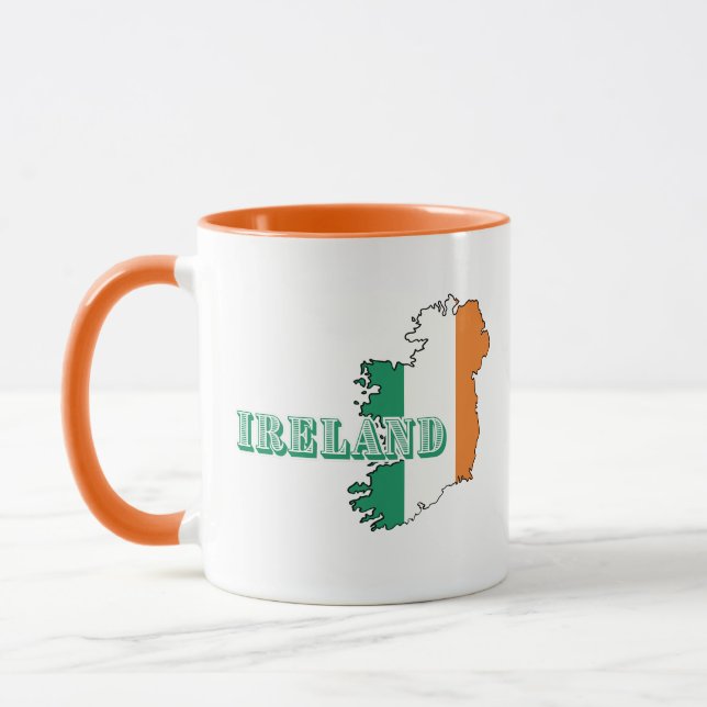 Simple Modern ireland irish Art Map Flag Souvenir  Mug (Left)