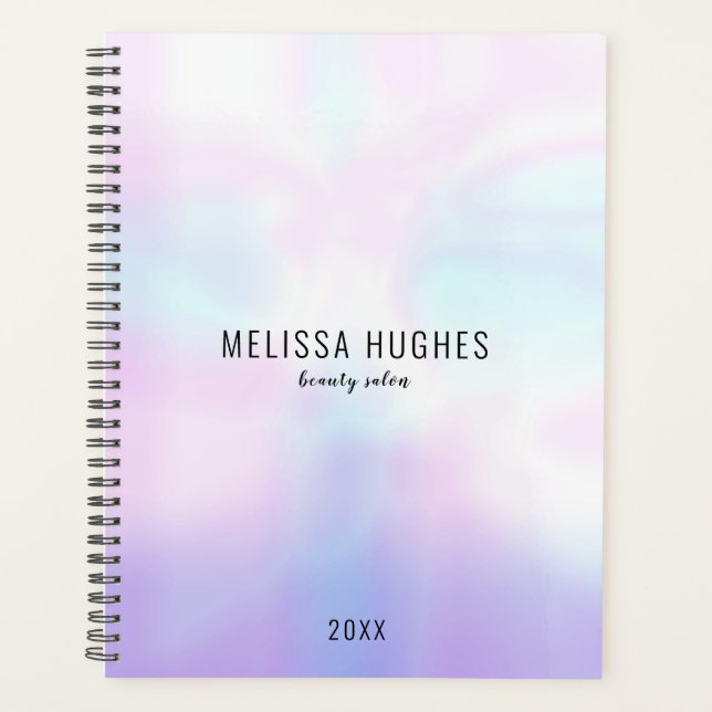 Simple Modern Iridescent Calligraphy Script Planner (Front)