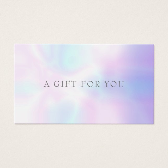 Simple Modern Iridescent Gift Certificate (Front)