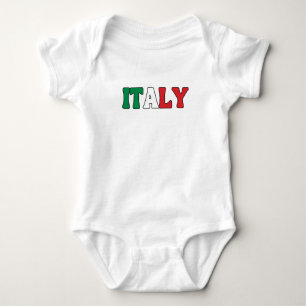 Simple Modern Italy National Flag Apparel Baby Bodysuit