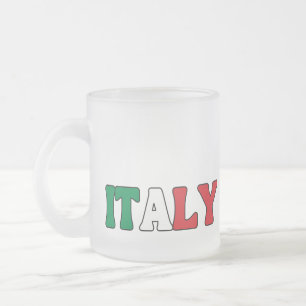 Simple Modern Italy National Flag Apparel Frosted Glass Coffee Mug
