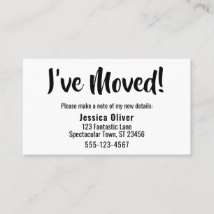 Simple, Modern "I've Moved" Hand-Out Cards