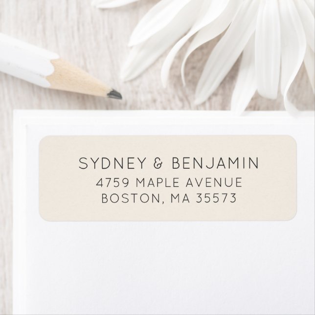 Simple Modern Ivory Custom Wedding Return Address (Insitu)