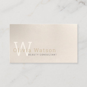 Simple Modern Ivory Monogrammed Professional Business Card