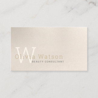 Simple Modern Ivory Monogrammed Professional Business Card