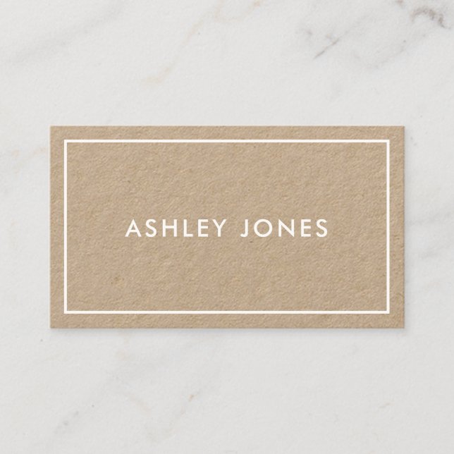 Simple Modern Kraft Business Card (Front)