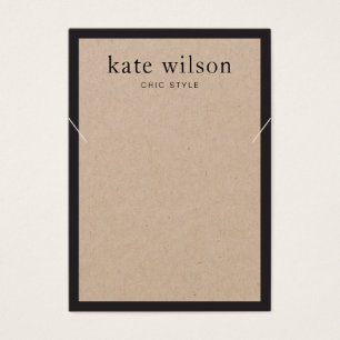 Simple Modern Kraft Necklace Display Card