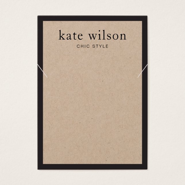 Simple Modern Kraft Necklace Display Card (Front)