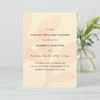 Simple Modern Leaf Design Baby Shower Invitation