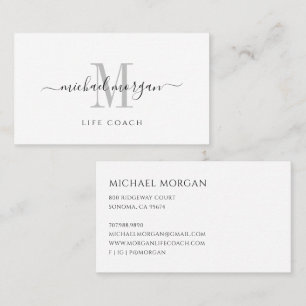 Simple Modern Life Coach Script Business Card