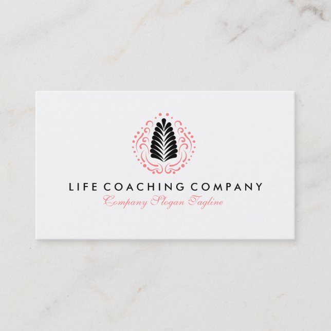 Simple Modern Life Coaching Logo Design Business Card (Front)