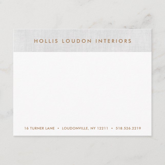 Simple Modern Light Grey Linen "look" Enclosure Card (Front)