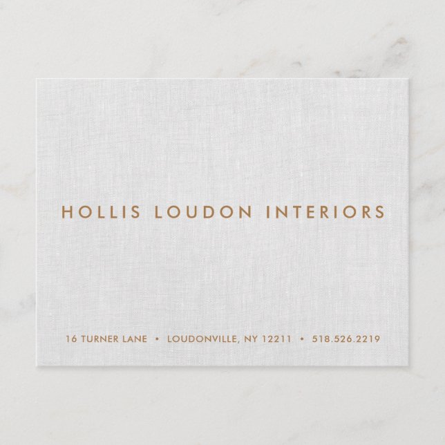 Simple Modern Light Grey Linen "look" Enclosure Card (Front)