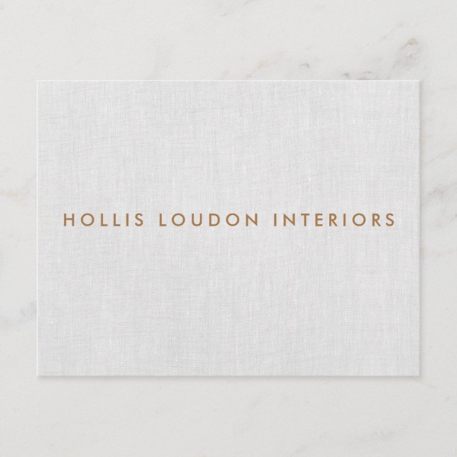 Simple Modern Light Grey Linen "look" Enclosure Card (Front)