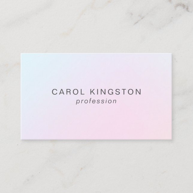 Simple Modern Light Holographic Girl Profession Business Card (Front)