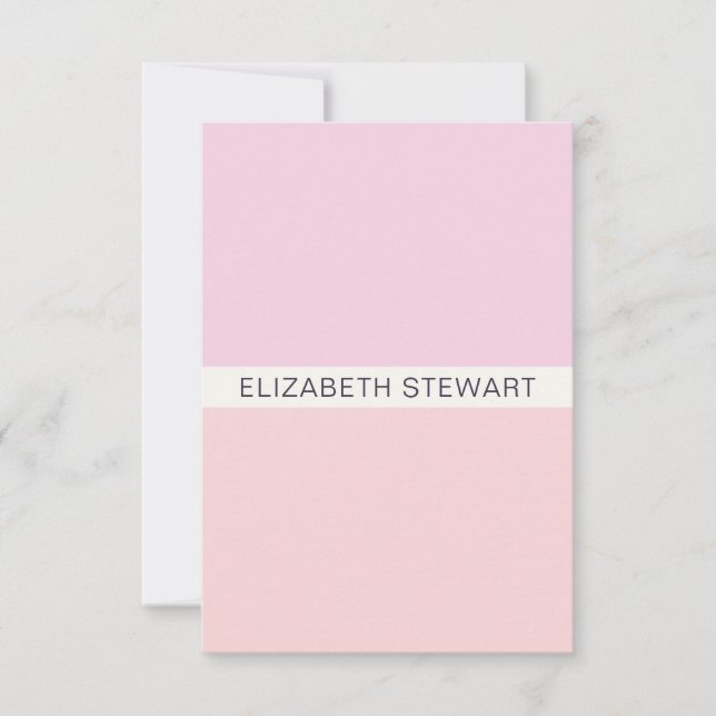 Simple Modern Light Pink and Coral Professional Card (Front)