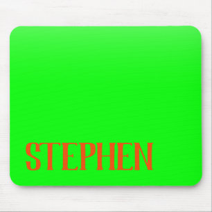 Simple & Modern Lime Green & Orange – Personalis Mouse Mat
