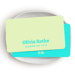 Simple Modern Lime Green Turquoise   Business Card