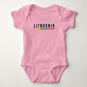 Simple Modern Lithuania lietuva Flag Souvenir Baby Bodysuit