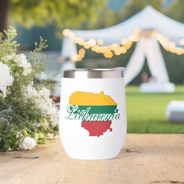 Simple Modern Lithuania  Lithuanian map Flag  (Wedding)