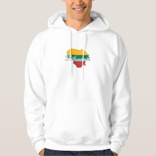 Simple Modern Lithuania Lithuanian map Flag Hoodie