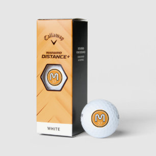Simple Modern Logo Bold Monogram with Age Golf Balls