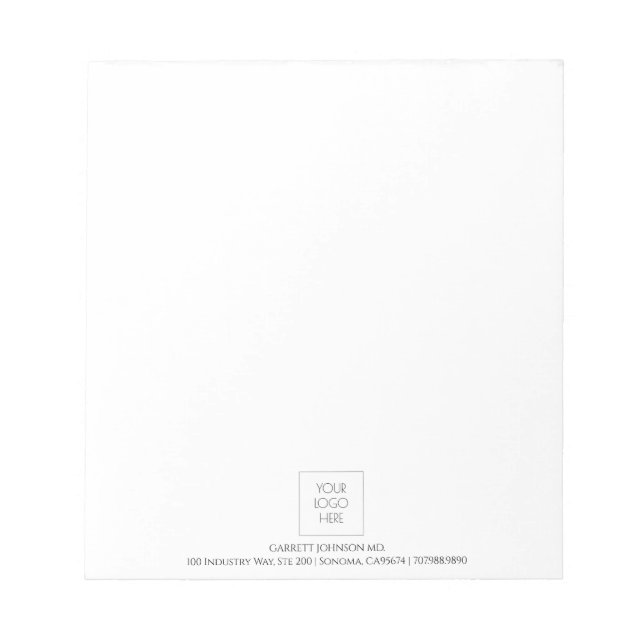 Simple Modern Logo Minimalist Doctor Physician Notepad (Front)
