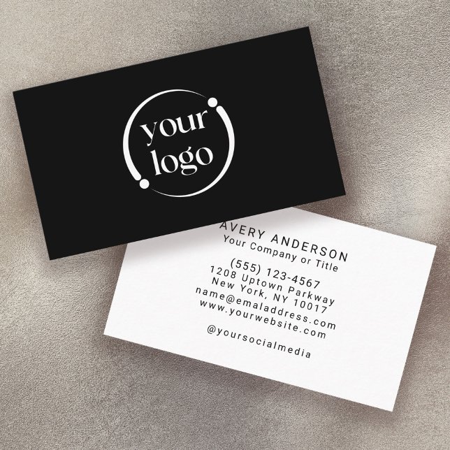 Simple Modern Logo on Black Business Card (Creator Uploaded)