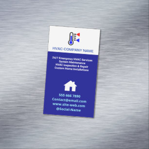 Simple Modern Logo, Professional  AC HVAC Magnetic Business Card