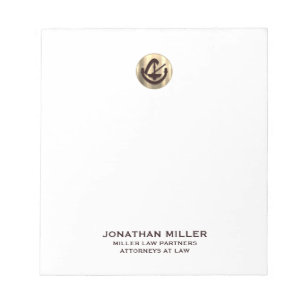 Simple Modern Luxury Gold Logo for Attorneys Notepad