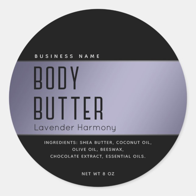 Simple modern luxury typography black  classic rou classic round sticker (Front)