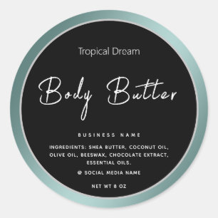 Simple modern luxury typography black  classic round sticker