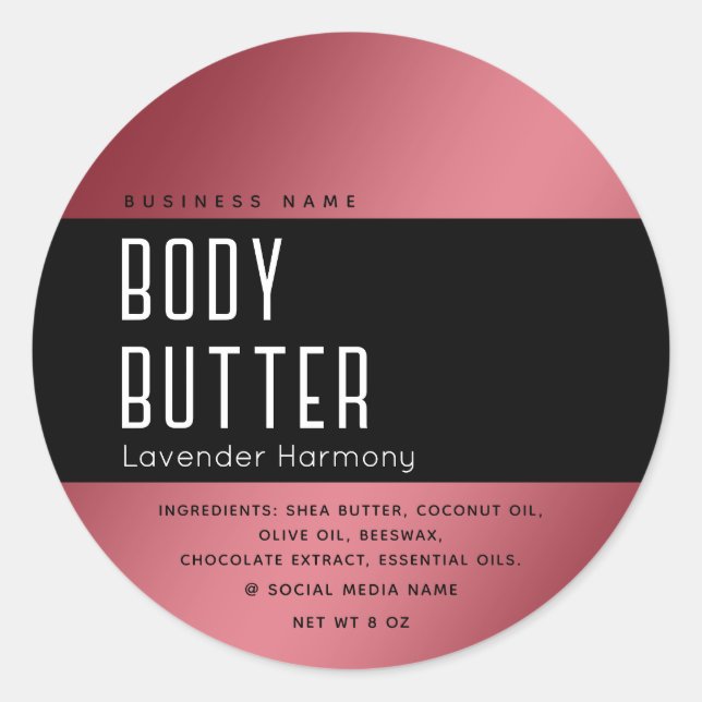 Simple modern luxury typography black  classic round sticker (Front)