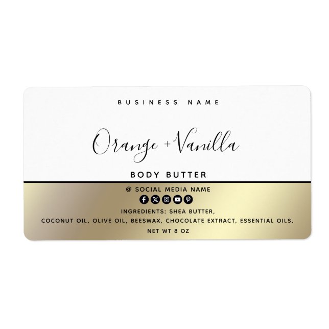 Simple modern luxury typography white gold  (Front)