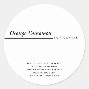 Simple modern luxury typography white product cl classic round sticker