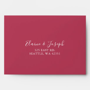 Simple Modern Magenta  Wedding Envelope