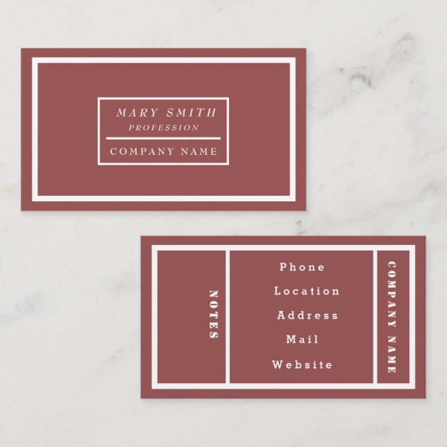 Simple Modern Marsala Business Card (Front/Back)