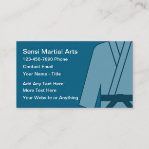 Simple Modern Martial Arts Business Cards