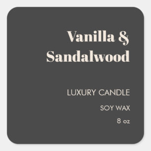 Simple Modern Matte Black Candle Product Label