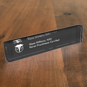 Simple Modern Medical Nurse Practitioner  Nameplate