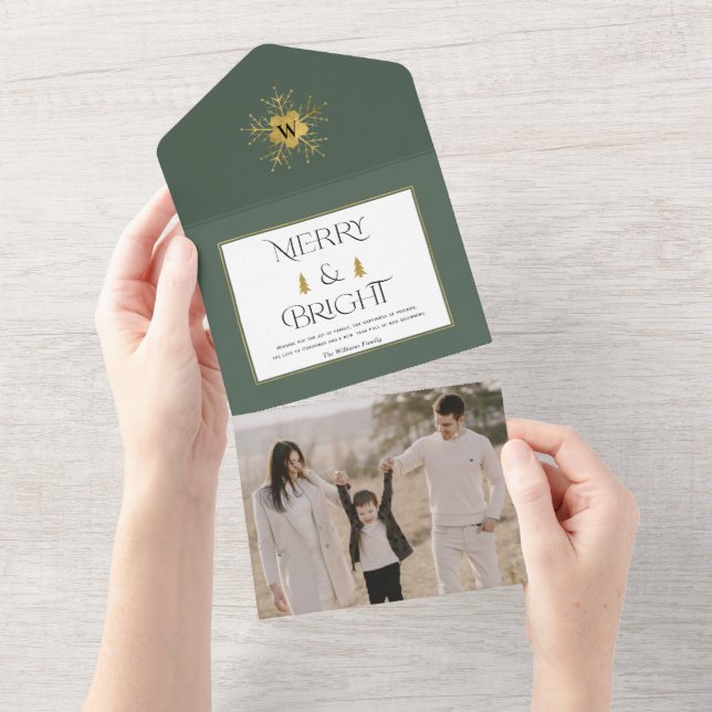 Simple Modern Merry and Bright Christmas cards (Tearaway)