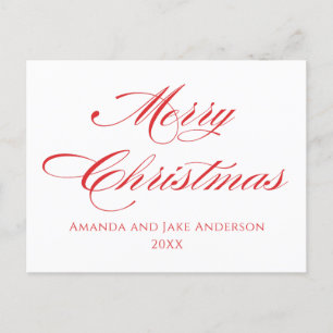 Simple Modern Merry Christmas Holiday Postcard