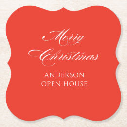 Simple Modern Merry Christmas Paper Coaster