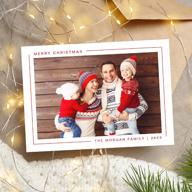 Simple Modern Merry Christmas Photo Card - Custom (Creator Uploaded)